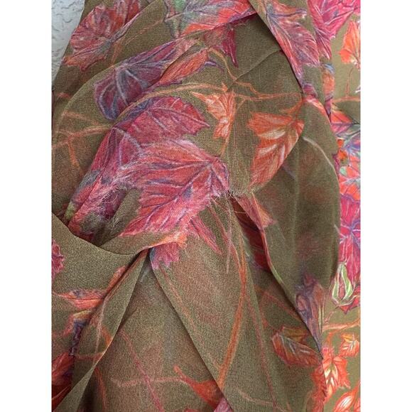 Ala Von Auersperg Rosa Silk Blouse Size XS Autumn Leaves Flaw - Picture 3 of 6